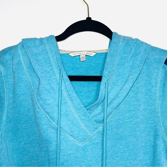 Victoria’s Secret Angel Teal Logo Sleeve Hooded Sweatshirt Xsmall Women’s - Picture 2 of 10